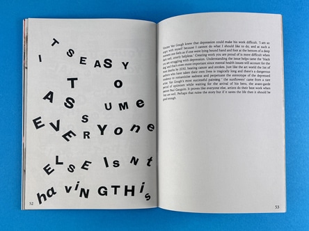 A creative typographic zine showcasing different writing styles