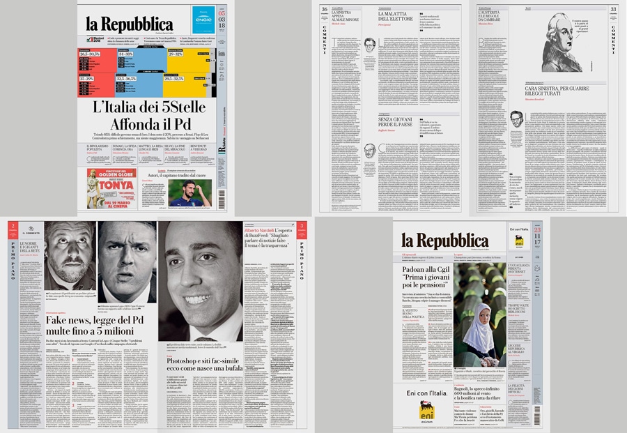 design of La Repubblica newspaper