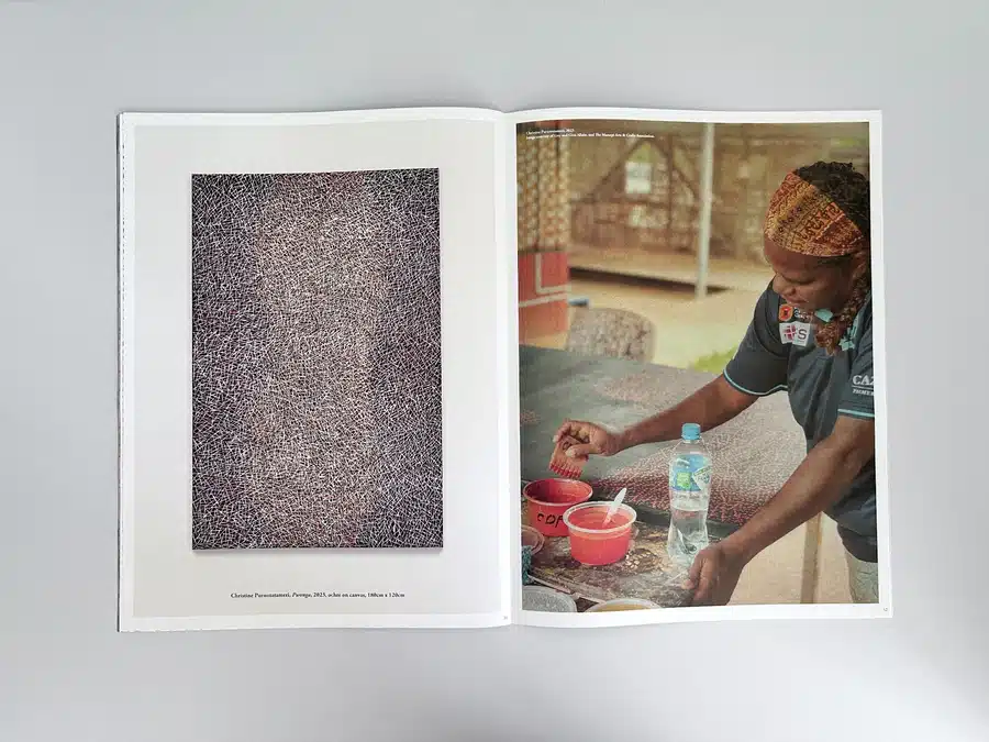 Saddle-stitched catalogue of Tiwi art by JGM Gallery printed by Ex Why Zed