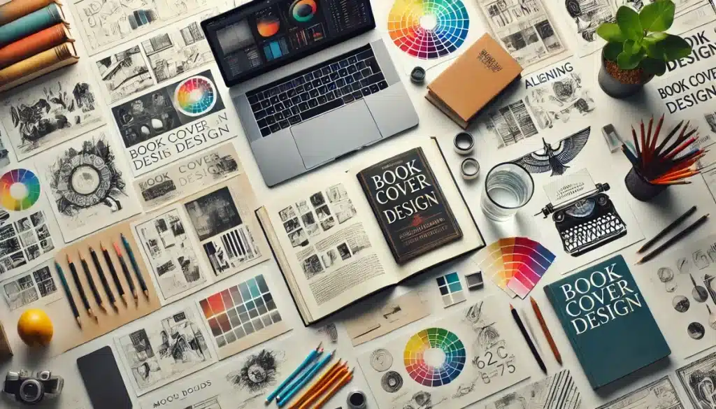 Researching book cover designs with successful examples from different genres