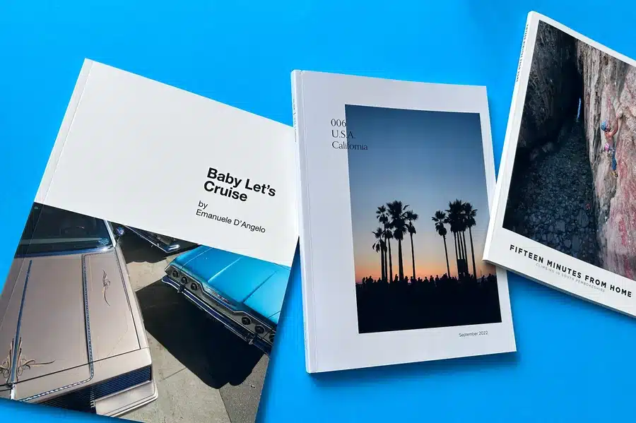 Photographic book cover designs with realistic images and creative arrangements