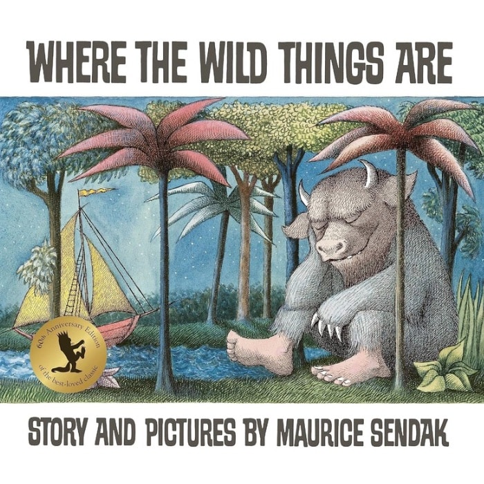Where the Wild Things Are cover with Max and a Wild Thing beside the water.