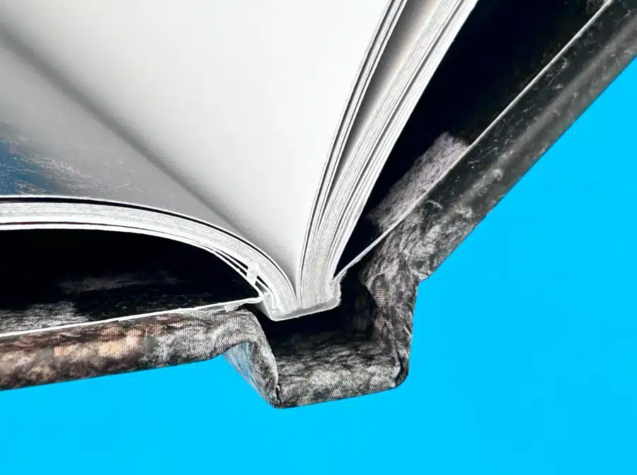 Hardcover bound book with sewn signatures