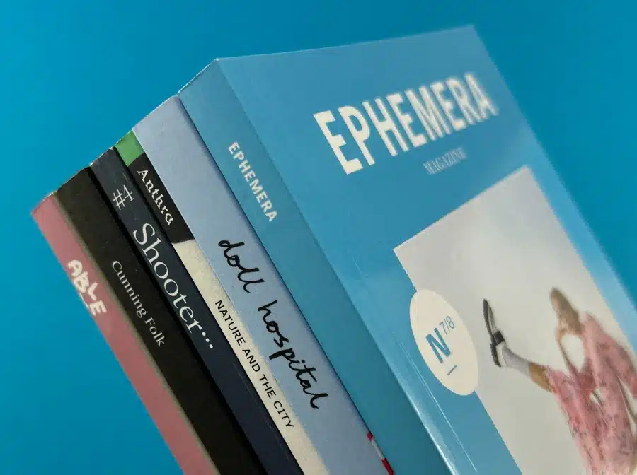 perfect bound booklets with a title on the spine