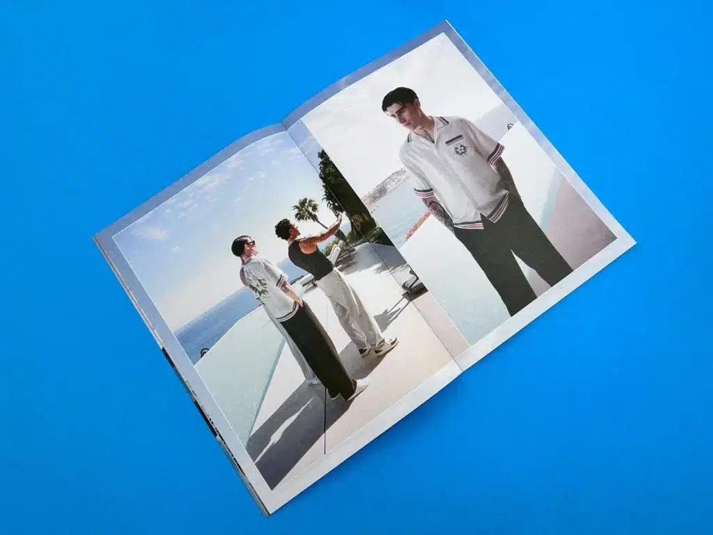 Vibrant interior pages of the summer lookbook.