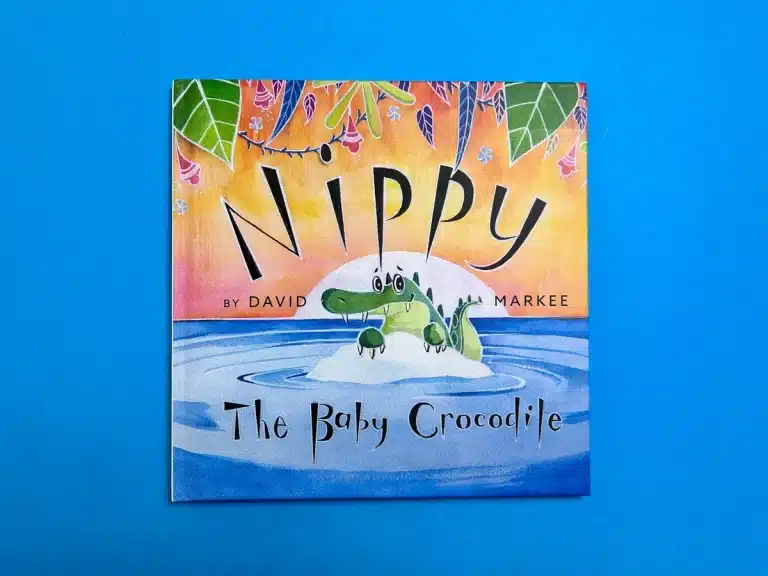 Cover of 'Nippy the Baby Crocodile,' showcasing vibrant illustrations and expert hardcover printing by Ex Why Zed