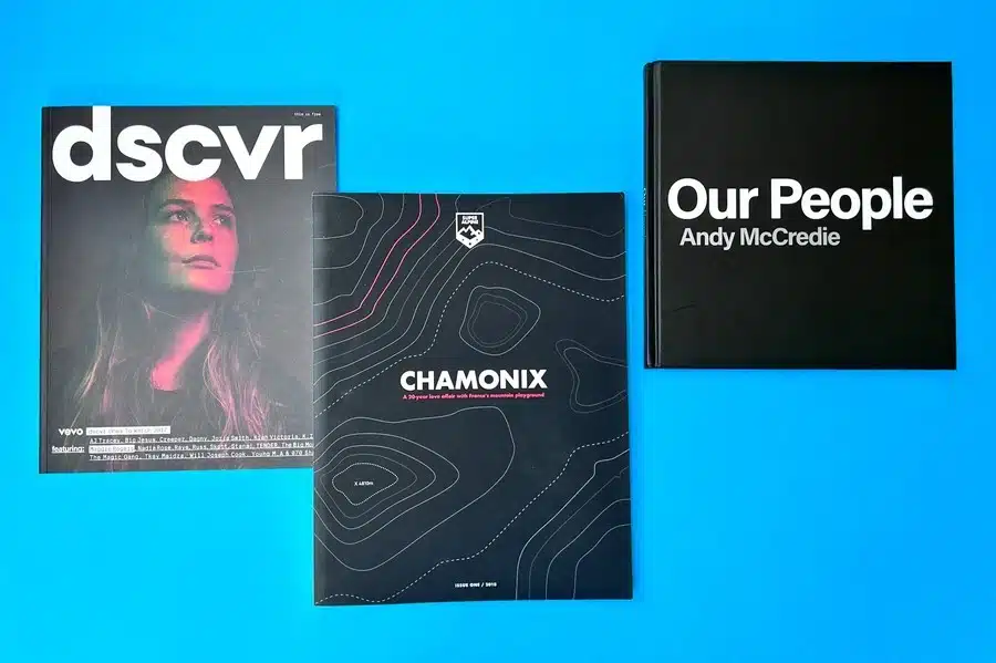 Book covers with bold white text designs on dark backgrounds.