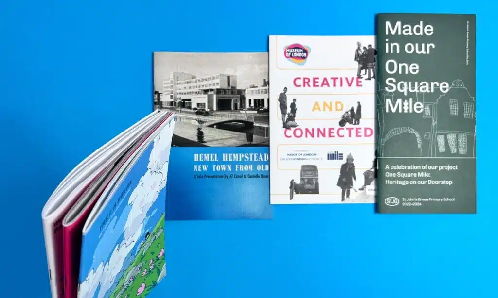 A variety of booklets with creative designs and professional finishes