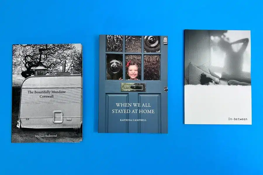 Photography book covers showcasing different font styles.