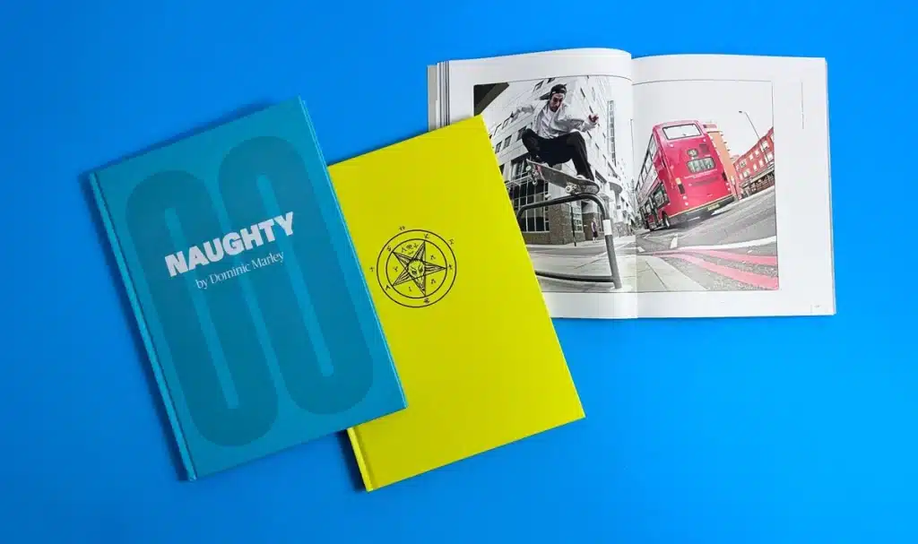 A guide to self-publish a skate book with Ex Why Zed, featuring diverse print formats and finishes.