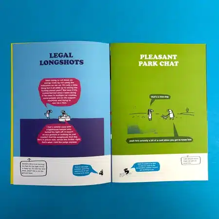 Three different book formats (comic book, graphic novel, and manga) printed at Ex Why Zed
