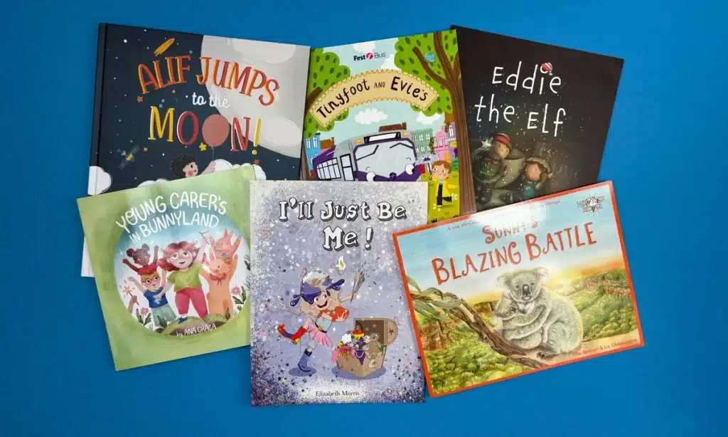 A beautifully printed children's book displayed on a table, showcasing Ex Why Zed’s high-quality printing and vibrant illustrations.