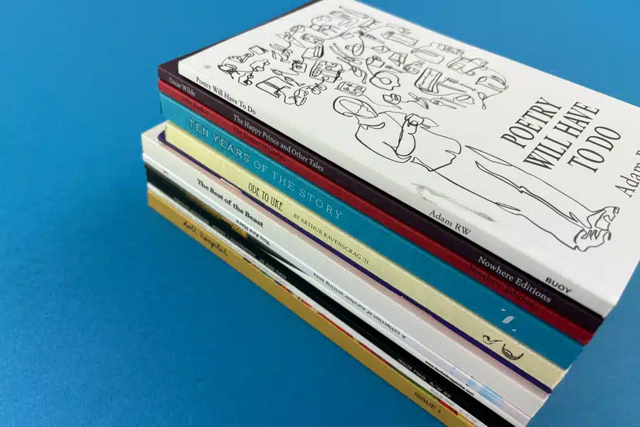 A poetry book with an eye-catching cover and well-designed page layout