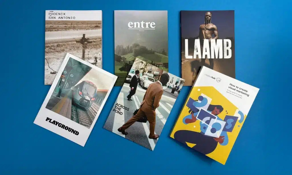 A side-by-side comparison of self-publishing and traditional publishing with printed books on a desk
