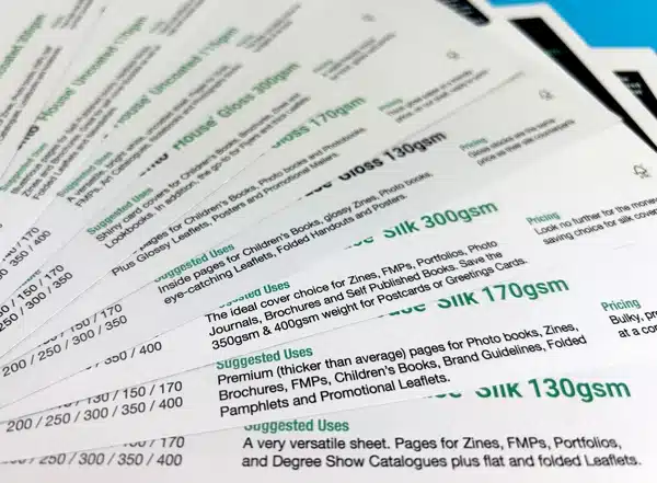 Different types of paper