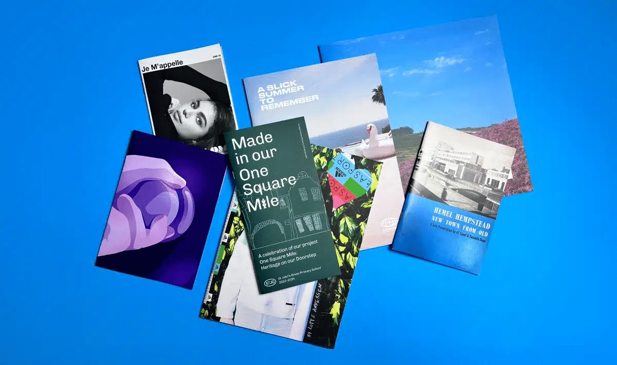 An image of multiple booklets