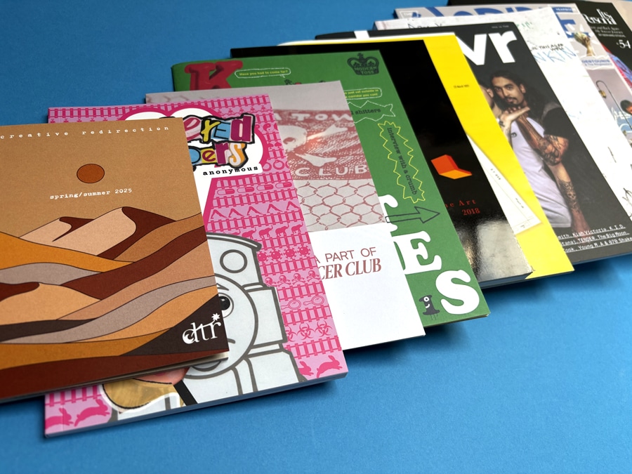 Comparison of common US magazine sizes including portrait, landscape, and square formats