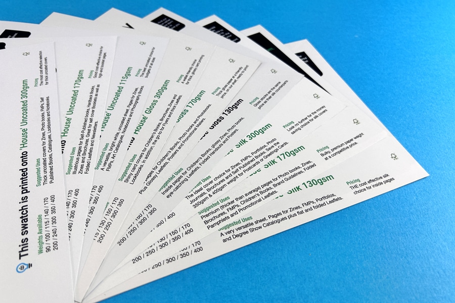 Comparison of magazine paper weights (GSM) for premium finishes