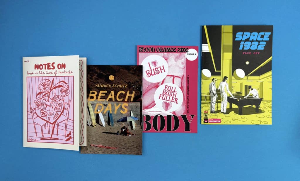 Zine examples printed by Ex Why Zed showcasing DIY creativity and self-publishing culture