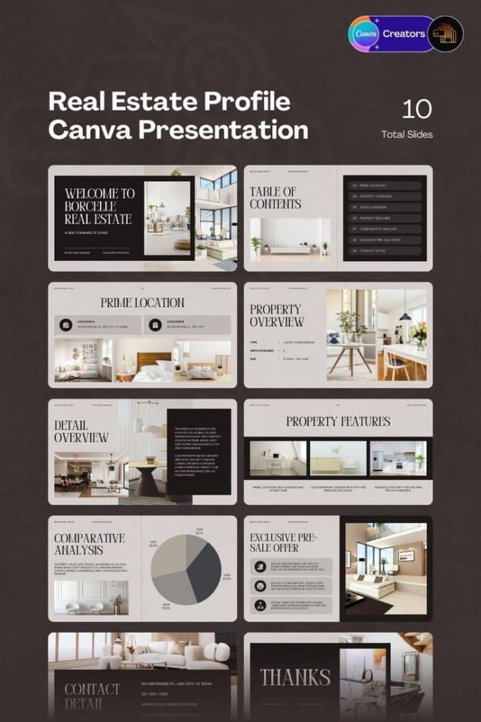 Real estate property showcase newsletter template with property images and realtor details