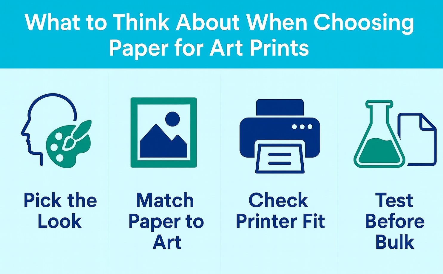 Infographic on what to think when choosing paper for art prints