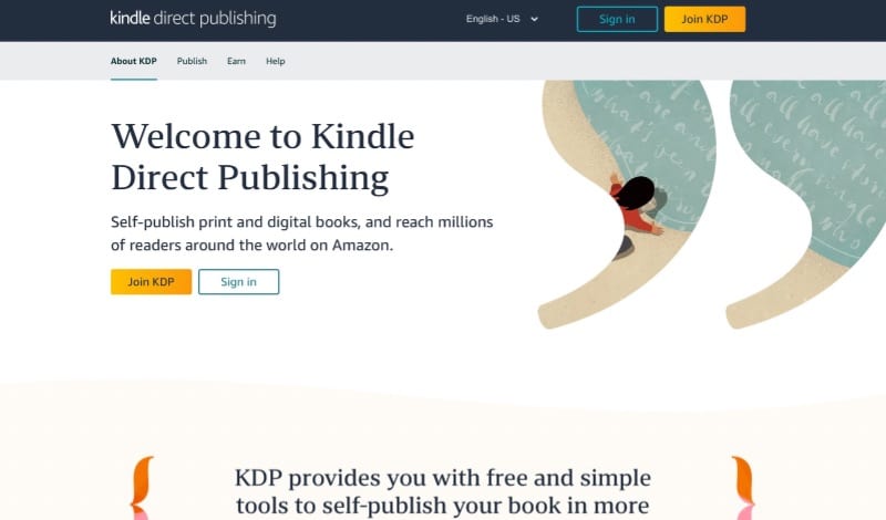Amazon KDP self publishing platform for ebook and paperback authors