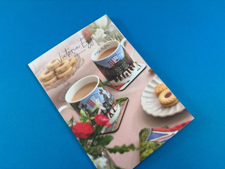 A5 Victoria Eggs 2026 product catalogue cover, perfect bound with matt laminated uncoated cover, printed by Ex Why Zed.