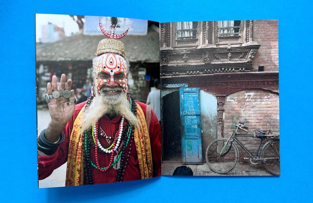 Full bleed printing example: photo book spread with edge-to-edge images and no white border