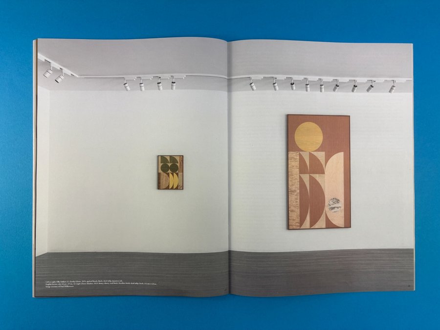 Gallery installation double-page spread in Review Volume 5, printed by Ex Why Zed.