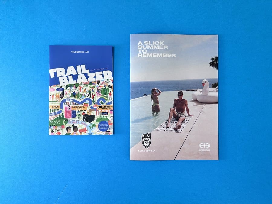 Premium printed booklets with heavier cover stocks and specialist finishes, the upgrades that increase booklet printing costs.