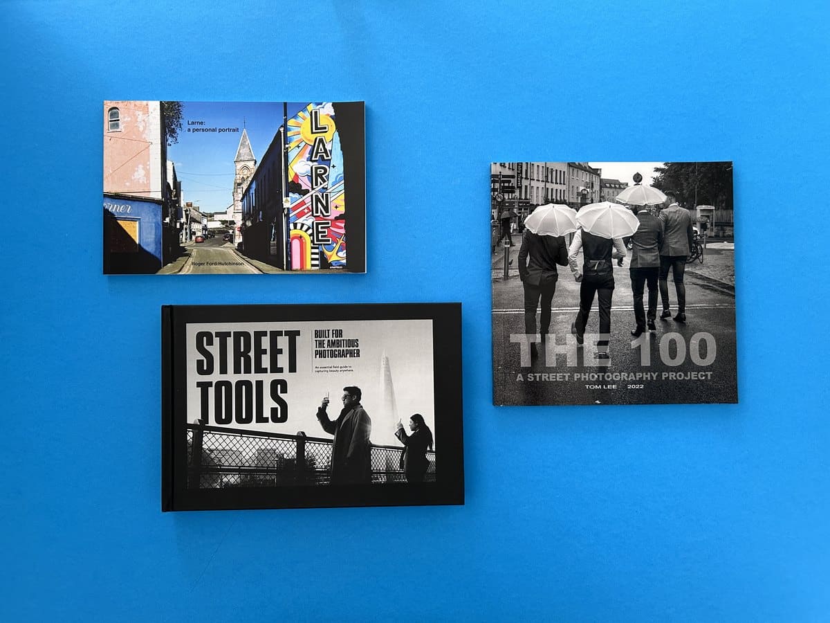 Three self-published books printed by Ex Why Zed in different formats and sizes, showing what is possible without a publisher.